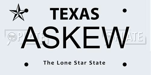 ASKEW Texas License Plate