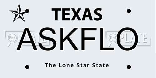 ASKFLO Texas License Plate