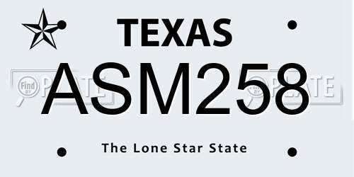 ASM258 Texas License Plate