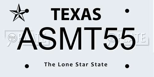 ASMT55 Texas License Plate