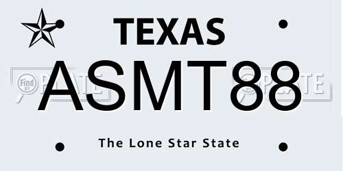 ASMT88 Texas License Plate