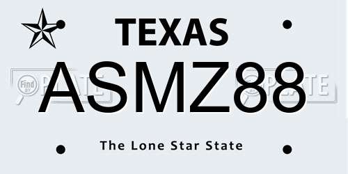 ASMZ88 Texas License Plate