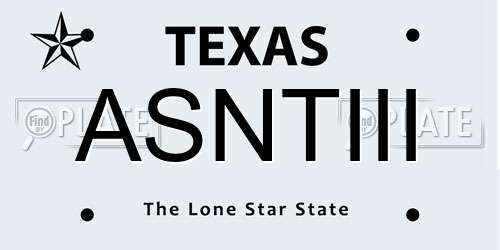ASNTIII Texas License Plate