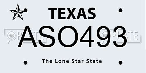 ASO493 Texas License Plate