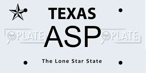 ASP Texas License Plate