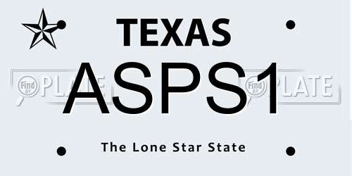 ASPS1 Texas License Plate