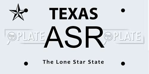 ASR Texas License Plate