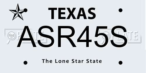 ASR45S Texas License Plate