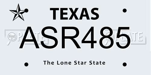 ASR485 Texas License Plate