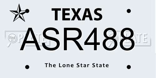 ASR488 Texas License Plate