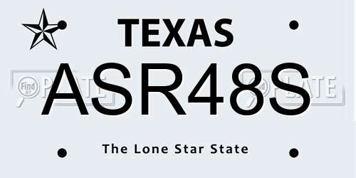ASR48S Texas License Plate