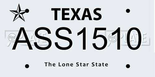 ASS1510 Texas License Plate