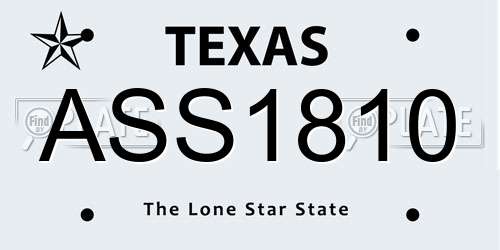 ASS1810 Texas License Plate