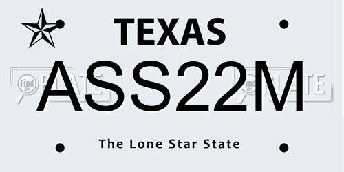 ASS22M Texas License Plate
