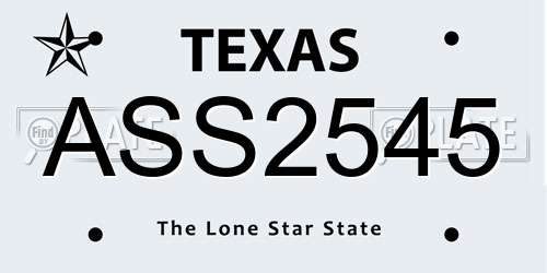 ASS2545 Texas License Plate