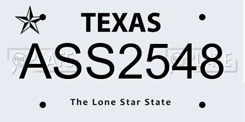 ASS2548 Texas License Plate