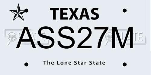 ASS27M Texas License Plate