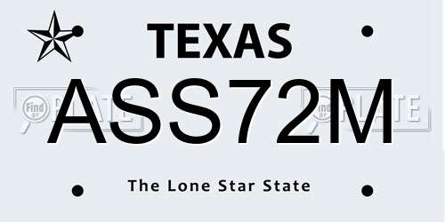 ASS72M Texas License Plate