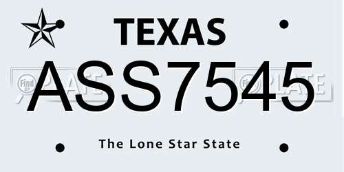 ASS7545 Texas License Plate