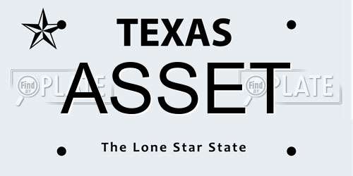 ASSET Texas License Plate