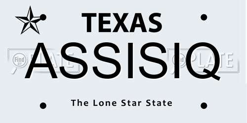 ASSISIQ Texas License Plate