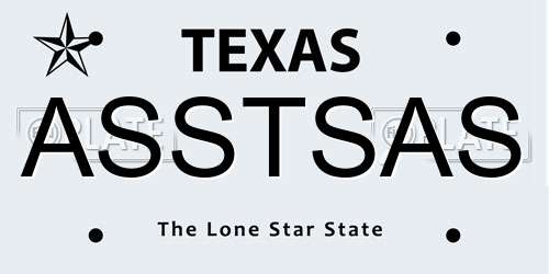 ASSTSAS Texas License Plate