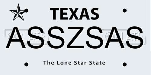 ASSZSAS Texas License Plate