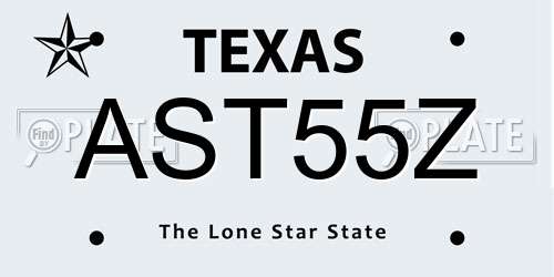 AST55Z Texas License Plate