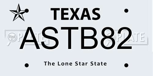 ASTB82 Texas License Plate