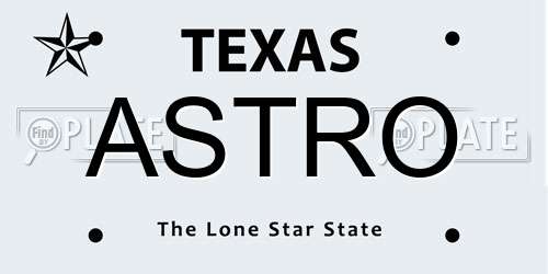 ASTRO Texas License Plate