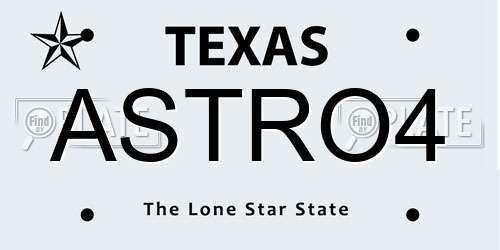 ASTRO4 Texas License Plate