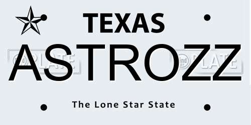 ASTROZZ Texas License Plate