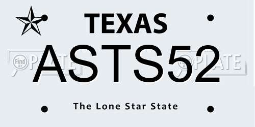 ASTS52 Texas License Plate