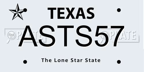 ASTS57 Texas License Plate
