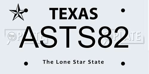 ASTS82 Texas License Plate