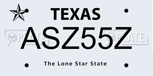 ASZ55Z Texas License Plate