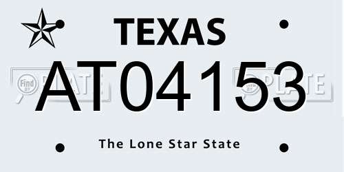 AT04153 Texas License Plate