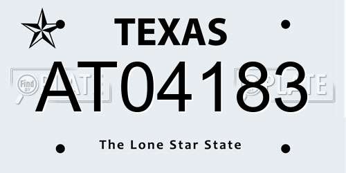 AT04183 Texas License Plate