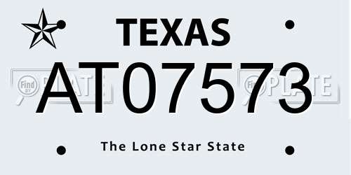 AT07573 Texas License Plate