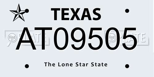 AT09505 Texas License Plate