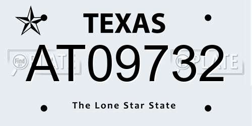 AT09732 Texas License Plate