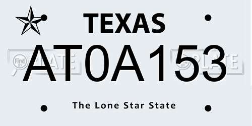 AT0A153 Texas License Plate