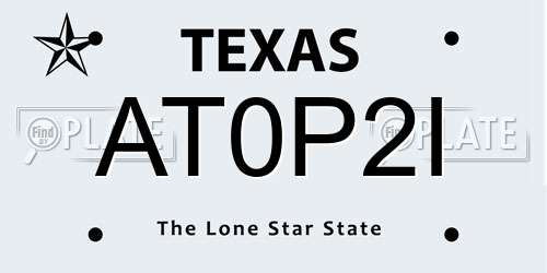 AT0P2I Texas License Plate