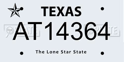 AT14364 Texas License Plate