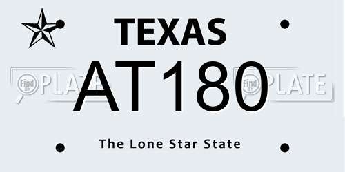 AT180 Texas License Plate