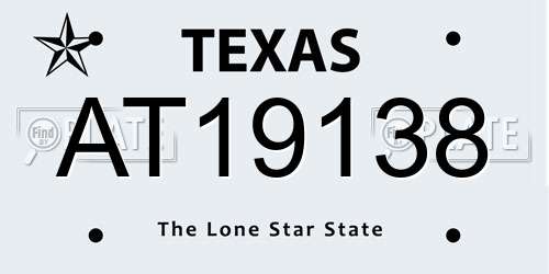 AT19138 Texas License Plate