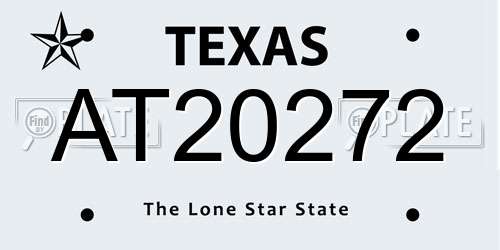 AT20272 Texas License Plate