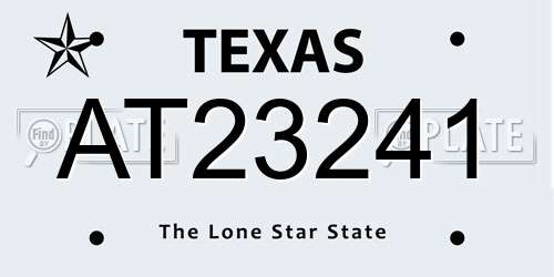 AT23241 Texas License Plate