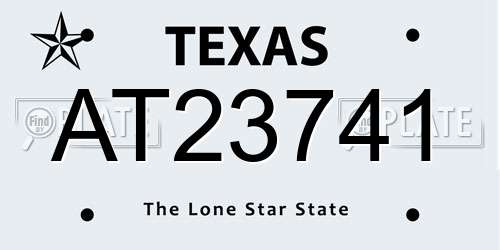AT23741 Texas License Plate