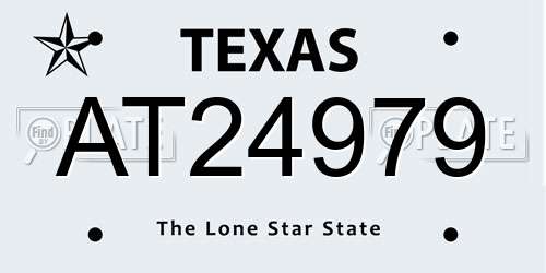 AT24979 Texas License Plate